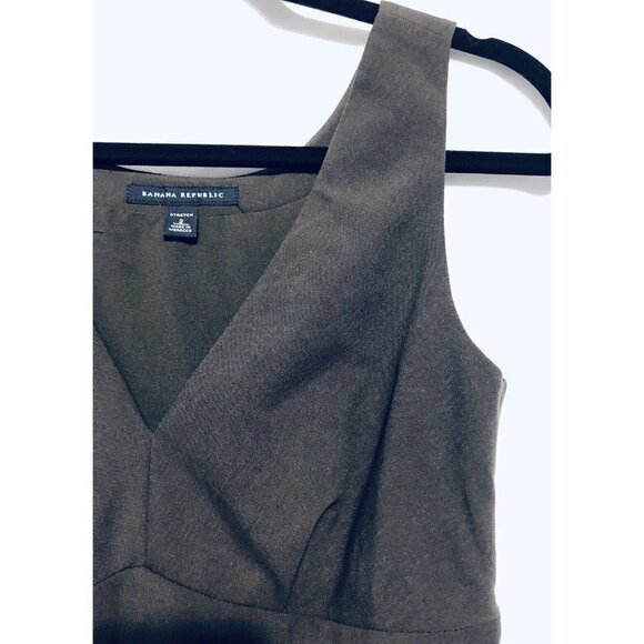 Banana Republic Womens Size 2 Brown Sleeveless Sheath Dress Wool Stretch Career - Picture 2 of 6